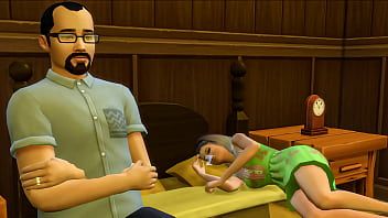 Инцест с дочерью в популярной игре The Sims xvideos порно HD